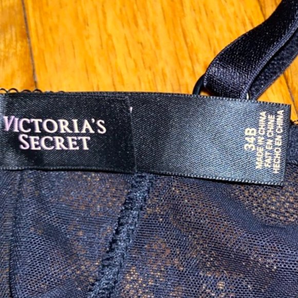 LAST CHANCE -SEXY!! Victoria Secret Black Lace Pushup Camisole 34B - Picture 7 of 7